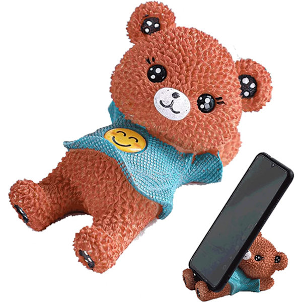 Telefonholder Mobiltelefonstativ for Skrivebord Søt Telefonstativ Holder iPhone Stativ Telefonholder Kawaii Skrivebordstilbehør Bjørnedukke Telefonstativ