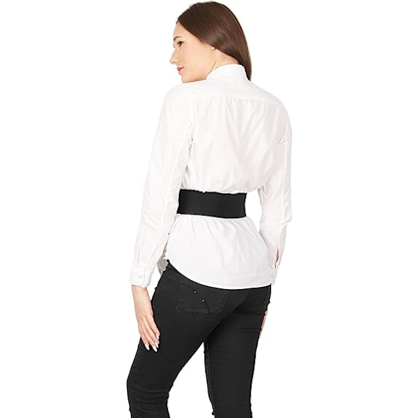3 tum bred Waspie elastiskt vintage midjebälte med spänne black