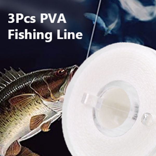3 stk. vandopløselige PVA hvide madding linjetragt system 20m fiskesnøre tape værktøj tilbehør