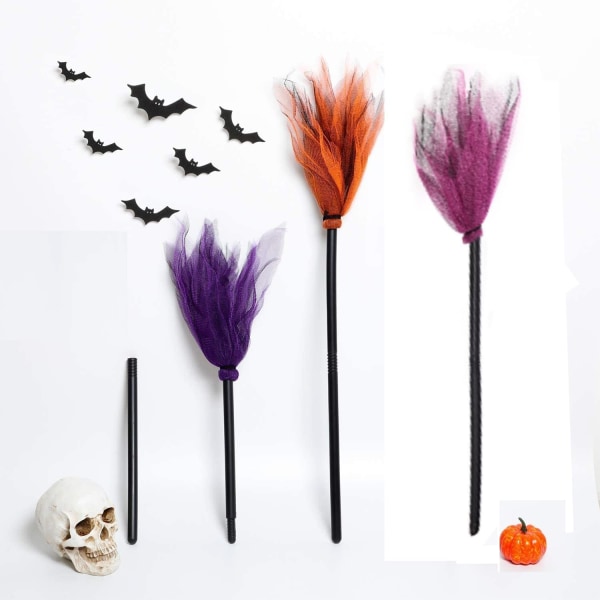 Halloween Witch's Broom Party Rekvisita Barn Witch's Broom Toy Cosplay Kostymdekoration (lila)