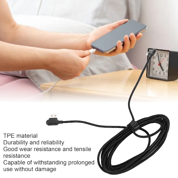 Type C-opladningskabel Type C-datakabel til Huawei-mobiltelefoner Sort 3 meter Ultra lang