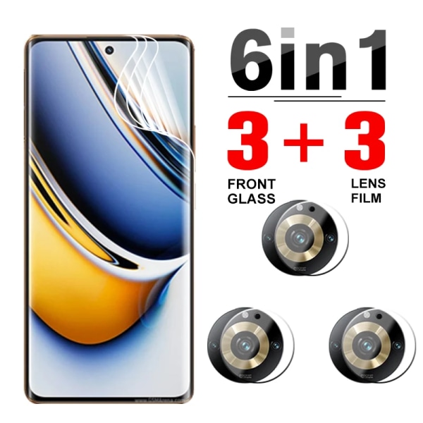 6-i-1 hydrogelfilm för Realme 11 Pro+ cover främre mjuk film Realmi 11 Pro Plus Realme11 11Pro kameralinsskärmskydd