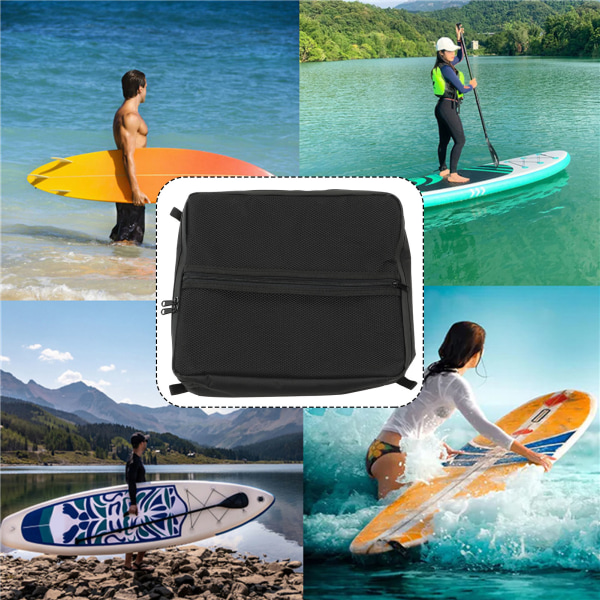 Cooler Deck Bag Bærbar Vandtæt Paddle Board Tilbehør Køler til Outdoor Surf Sort