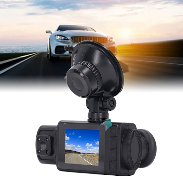Dash Cam för bil 2 tum HD IPS-skärm 3 linser roterbar 1080P loopinspelning nattvision instrumentpanelskamera inspelare för körning parkering