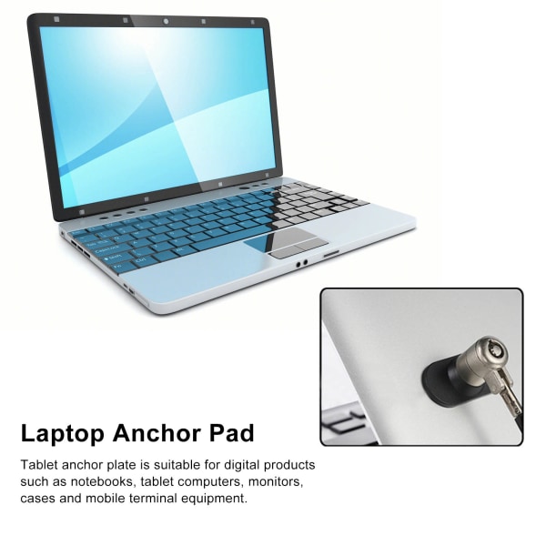 Laptop Ankerplade Sort Anti Theft Nøglehul POM Security Sort til Notebook Monitor Telefon