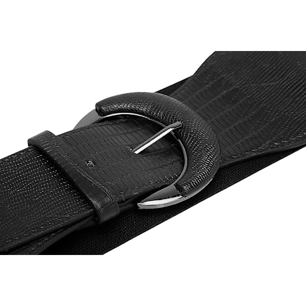 Brett PU Elastiskt Stretch Tjockt Spänne Midjebälte black