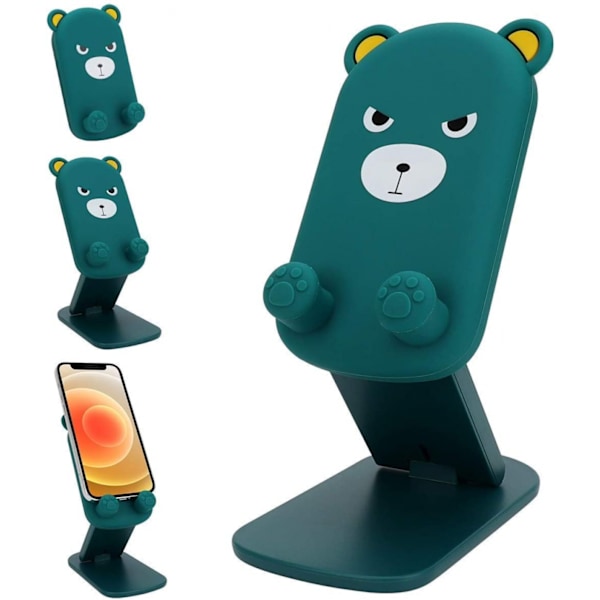 Sød Foldbar Justerbar Tegneserie Mobiltelefonholder Stand til Skrivebord, Bærbar Universal Skrivebord Telefonholder Stand Vuggedock til Alle Mo