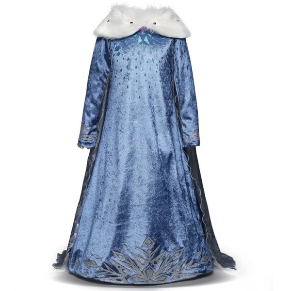 Anna kostym för tjejer, Elsa Anna Princess Dress Up för födelsedagsfest, Halloween, Carnival, Cosplay（130CM）