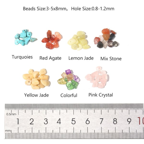 Helbredende krystaller 7 farver uregelmæssig formet æske pakket multi-purpose krystalperler til smykkefremstilling DIY