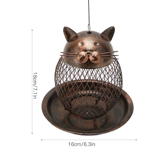 Kattformet fuglemater i jern - Fuglemater til å henge utendørs - Vintage-dekorasjon for villahage