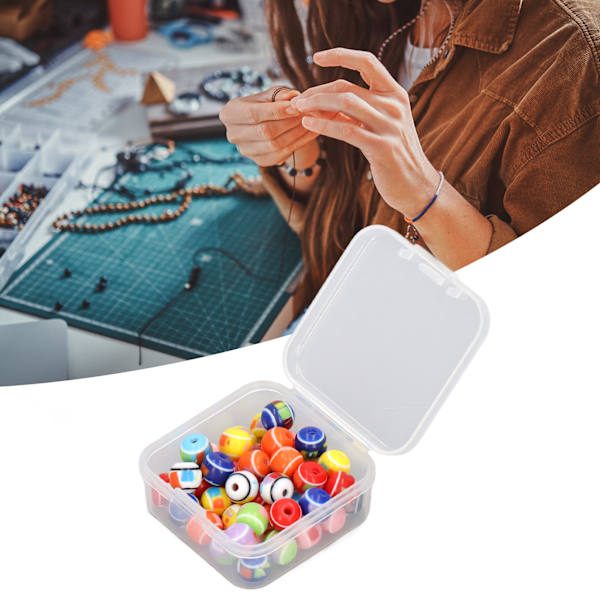100 st Resin Spacer Pärlor Hållbara Harts Olika Färger Stort Hål Brett Använda Armband Pärlor för Smycken Tillverkning DIY