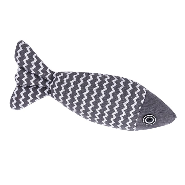 Fiskformad katt leksak simulering uttråkning lindring interaktiv husdjur kattmynta fisk tuggleksak för kattunge Grey