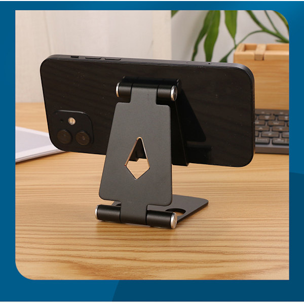 Stativ for Vinkel Høydejusterbart Skrivebord Solid Aluminium Metall Telefonholder for iPad, Alle Android Smarttelefoner, Skrivebord