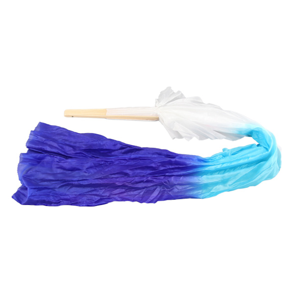 1 par långa dansfläktar mjuka vackra klassiska dansfläktar för magdansuppträdande lärande 1,5 m Lake Blue and Royal Blue