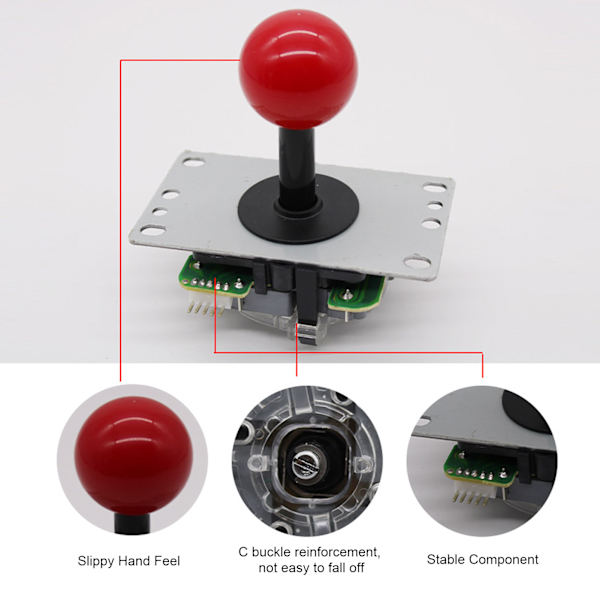 Arcade-joystick-peliohjain DIY-joystick Arcade-peli Taistelutikku Vaihto-osat Pin-piirilevy Ball Head Red