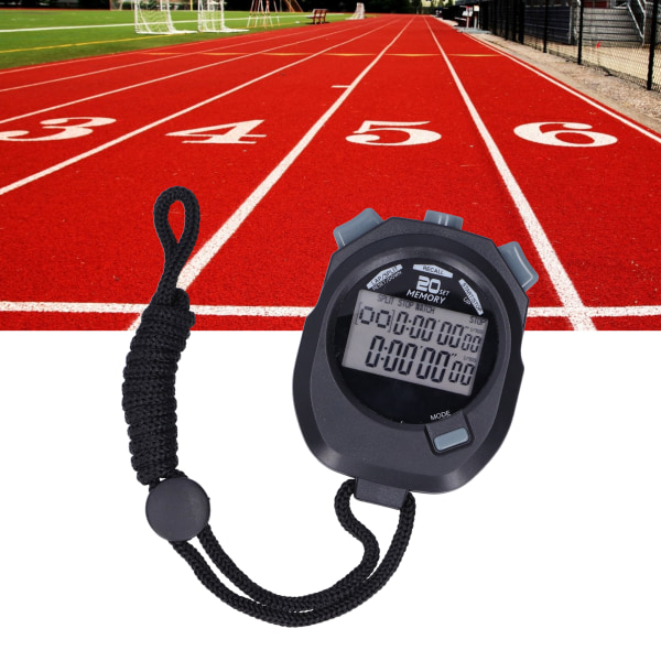Sports elektronisk stopur 1/100 sekund høj nøjagtighed digital kronograf timer 12/24 timer system