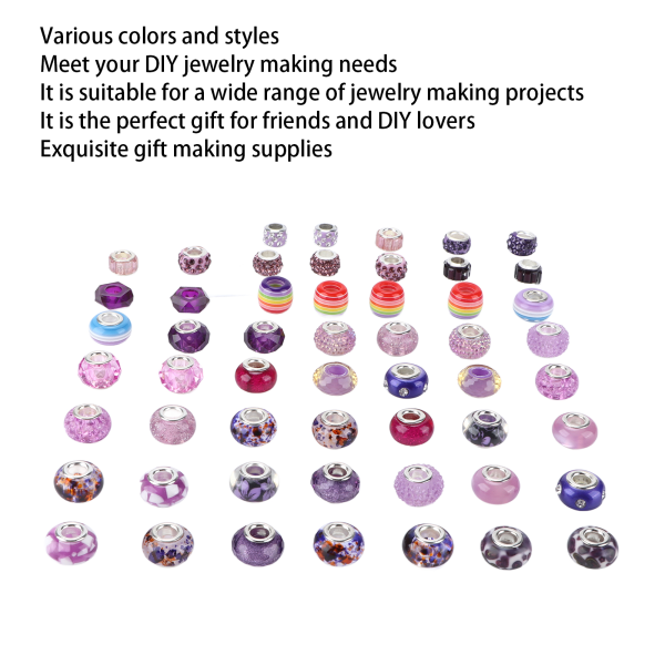 54 stk store hullperler 5 mm diameter utsøkt utseende flere stiler DIY perletilbehør type C