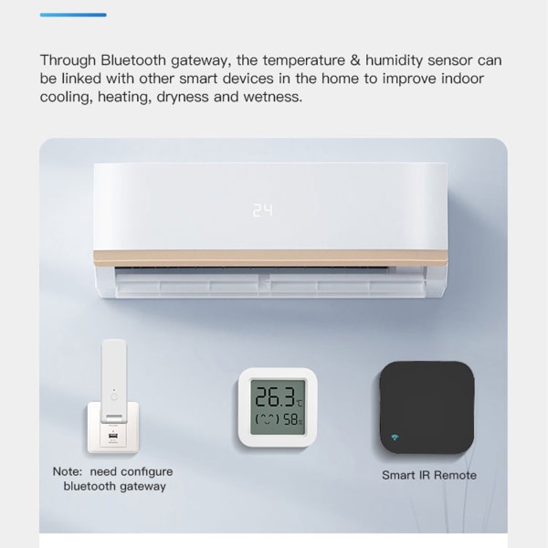 Temperatur- og fuktighetssensor WiFi intelligent digitalt termometer innendørs LCD hygrometer termometer for husholdning