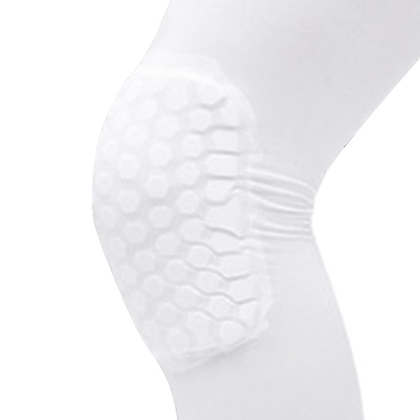 2PCS Knäskydd Unisex Förlängd Honeycomb Anti Kollision Kompressions Knäskydd för Basket White M