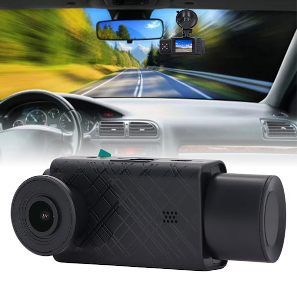 Dash Cam för bil 2 tum HD IPS-skärm 3 linser roterbar 1080P loopinspelning nattvision instrumentpanelskamera inspelare för körning parkering