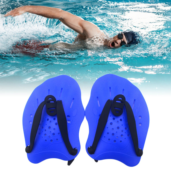 Håndpadle Robuste antiskli svømmetreningspadler Svømmeassistent Håndfinner for tenåringer nybegynnere Blue