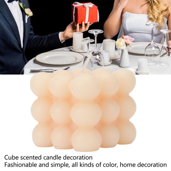 Kub doftljus sojavax Handgjorda doftljus Rekvisita Dekorativa prydnadsföremål för badrummet i sovrummet