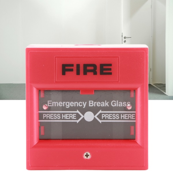 Glassbruddsalarmknapp Manuell tilbakestilling Brannsikker rød for rømningsdørsikkerhetssystem