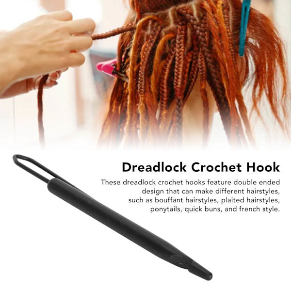 2 st Dreadlock virknål Dubbeländad Stark Plast Anti Slip Dreadlock Interlocking Verktyg för Frisyrer DIY