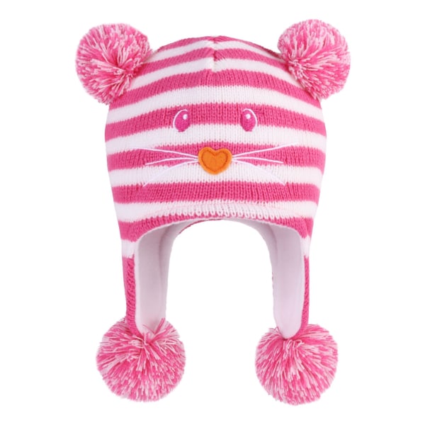 Baby Earflap Beanie Hat - Stickad varm cap med Pompom Virkad mössa Varm Pojkar Flickor Vinterpresent Jul 0-3 år gammal，S（8）