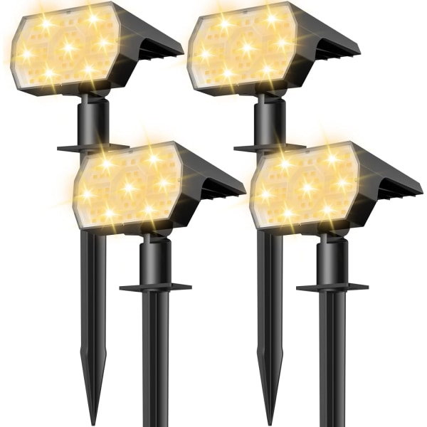 Solcellslampor utomhus vattentäta IP68, 56 LED 3 belysningslägen solcellslampor trädgård gårdsplats solcellslampor för utomhuslandskap - 4-pack (varmvit) Warm White4