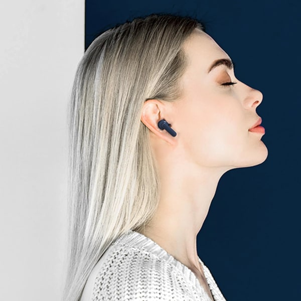 Trådlösa öronsnäckor för musik och sport, Bluetooth 5.3 in-ear-hörlurar med extra bas, inbyggd mikrofon, pekkontroll, USB-laddningsfodral, 30 timmars batteritid High Gloss White