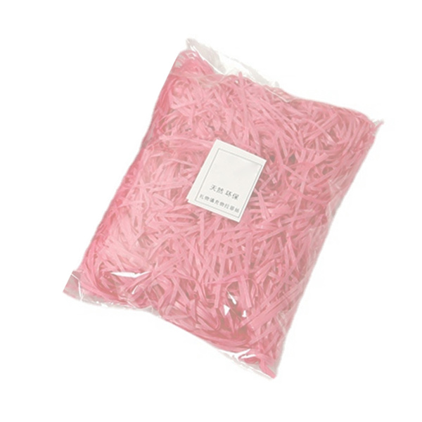 Pappersstrimlare Fyllning Utsökt Ljusa Färger Luktfri Raffia Fyllning Presentförpackning Stoppning för Presentförpackning Dekoration Light Pink 30g