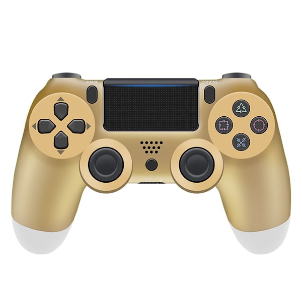 Trådlös Bluetooth 4.0 Vibrerande Gamepad med Ljus för PS4 Gold