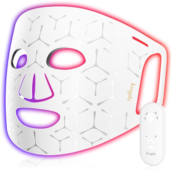 Rödljusterapi för ansikte, sladdlös nära-infraröd 850nm infraröd led ansiktsmask, bärbar och uppladdningsbar multi hemma och på resa