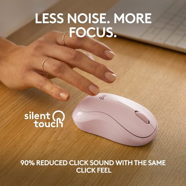 Logitech M221 Trådløs Bluetooth-mus, kompakt, jevn sporing, 18 måneders batterilevetid for Windows, macOS, ChromeOS, Linux, kompatibel med PC, Mac, bærbare datamaskiner Pink