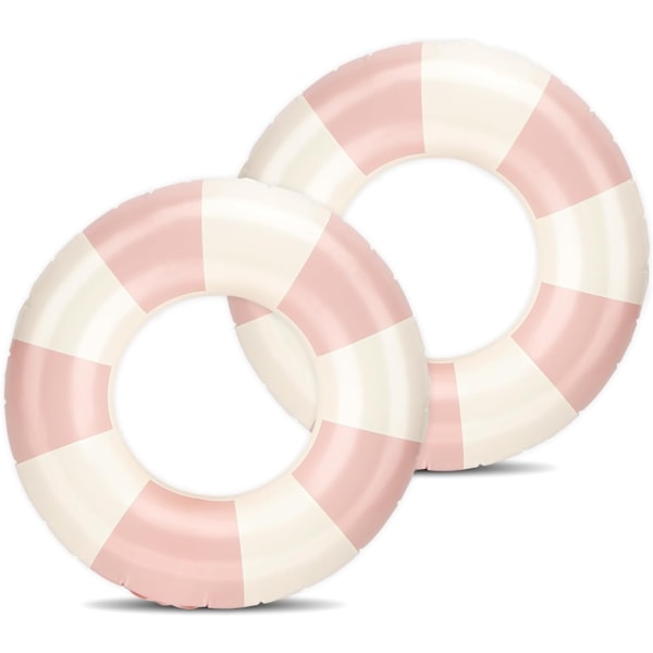 2-pak Børnebadevinger - Oppustelige Svømmeringe til Drenge og Piger, Runde Flydende Rør til Pool, Strand og Sø, Sommer Vandlegetøj, Pi 2pcs Pink