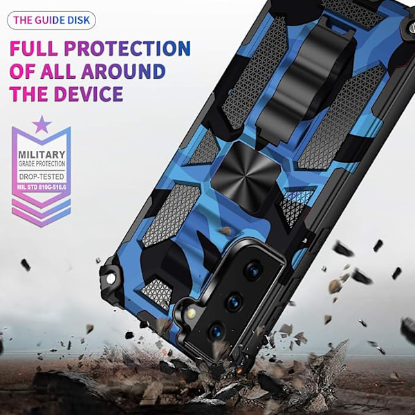 Samsung Galaxy S22 Plus Mobilskal, Kamouflage Robust Skal med Kraftigt Stötsäkert Militärklassat Anti-Fall Skydd och Inbyggt