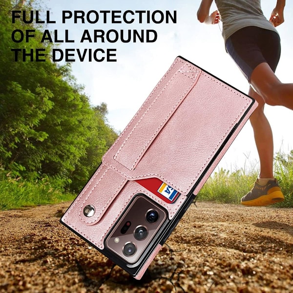 Designad för Samsung Galaxy Note 20 Ultra/Note20 Plus 5G Plånboksfodral med Justerbar Handledsrem Ställ PU Läder Kreditkortsfack