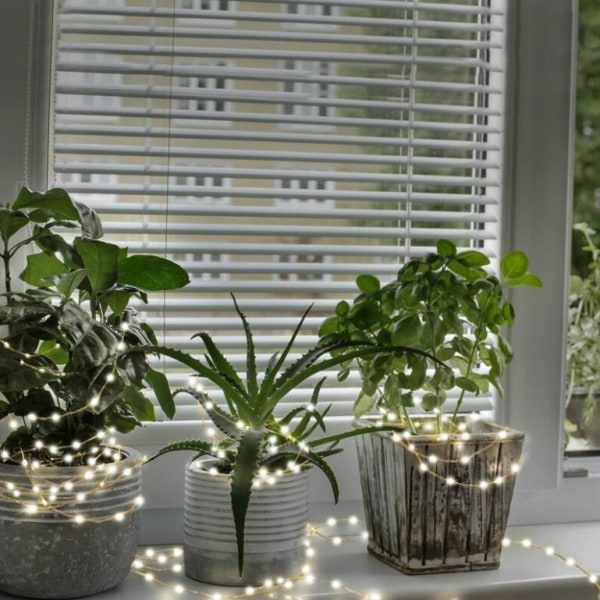 1 uppsättning solcellslampor 200 LED Vattentät 8 funktioner, 20 m Cisea