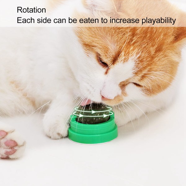 Kattmyntboll Interaktiv Naturlig Tandrengöring Roterande Katt Slick Ball Leksak för Katter Kattungar