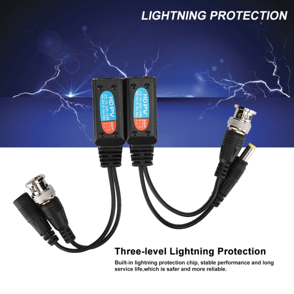 8MP CVI/AHD/TVI/CVBS Video Power Balun Transceiver Twisted Pair Transmitter 12‑48V