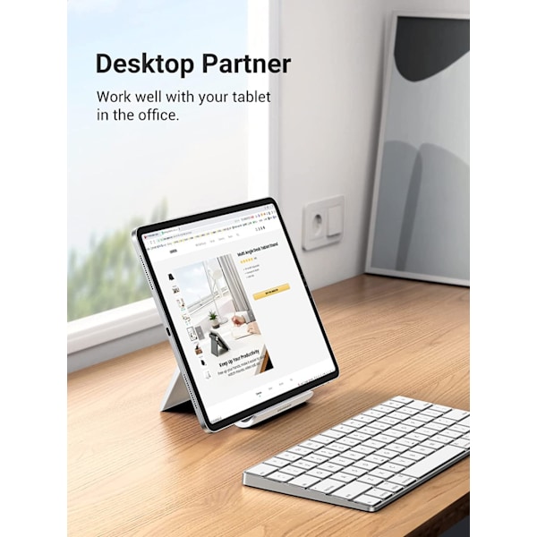 Hopfällbart Tabletstativ Kompatibelt med iPad MediaPad Tabletthållare Surface Galaxy Tab iPhone (Vit)