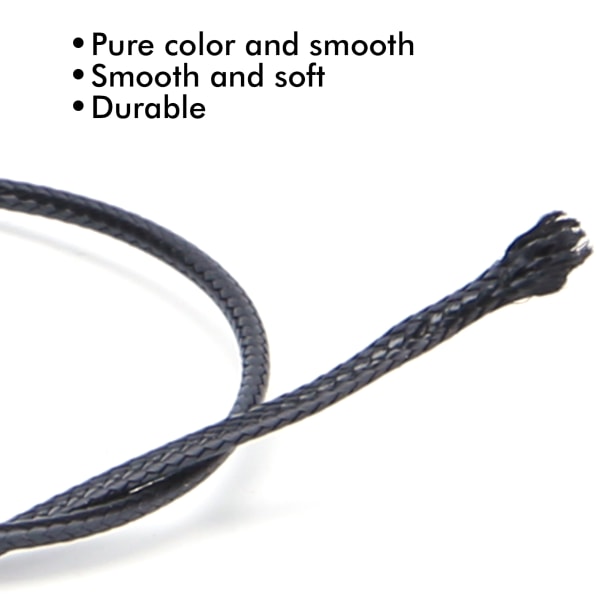 1 rull handvävd vaxtråd svart rund sysnöre för smyckenstillbehör