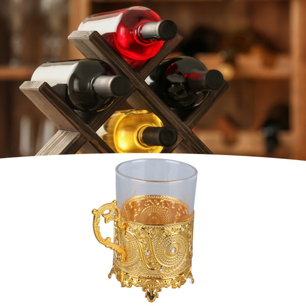Legert glass ølkrus Matal ølkopp samleobjekt dekorativt whiskykrus Drikkekrus til farsdagens julebursdag Golden