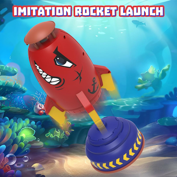 Sprinkler Raket Launcher Legetøj til Børn - Udendørs Vandlegetøj Vandstænk Raket, Sommerhave Plæner Vandlegetøj Spray 360-Graders Ro Red rocket 25.40 x 12.70 x 12.70 cm