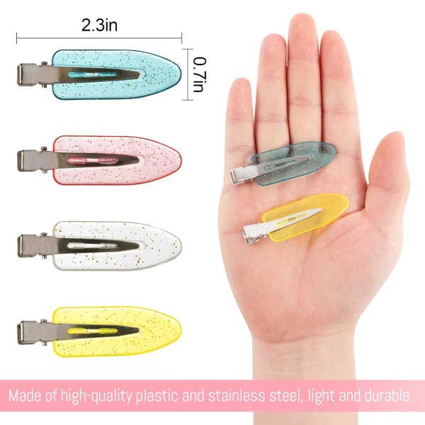 20 stk. Bling No bend hårklemmer - Skinnende No Crease hårklemmer Styling Curl Pin Clips Glitter No Dent Barrette Glitter