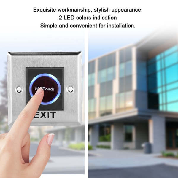 Infrared Sensor Switch Contactless No Touch Door Exit Button with Backlight for Access Control