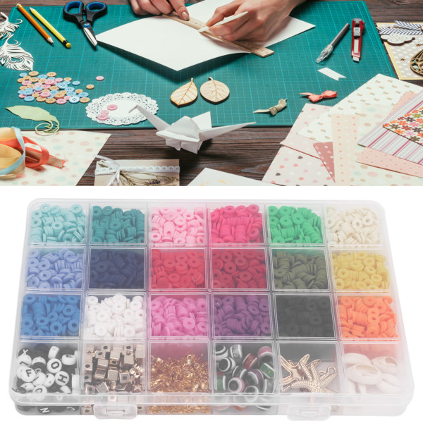 3909 stk. Polymer lerperler 18 farver 250 bogstavperler DIY snorhulsperler Farverige bløde keramiske perler