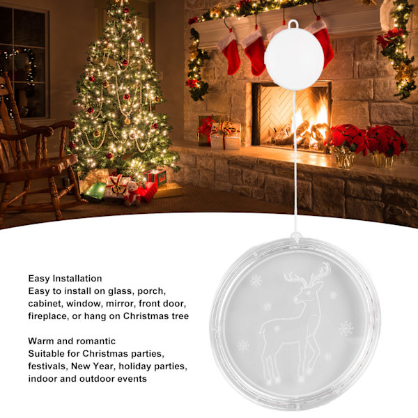 Jul 3D fönsterhängande lampor klar textur utsökt vacker akryl Xmas LED dekorativ fönsterlampa för hemmet