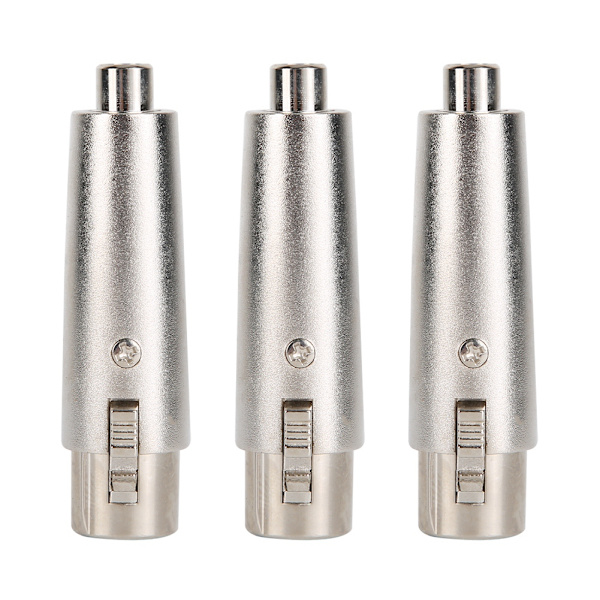 3 stk. RCA-hunstik til 3-bens XLR-hunstik-stik Audio-stikadapter Konvertering Adapter Zinklegering